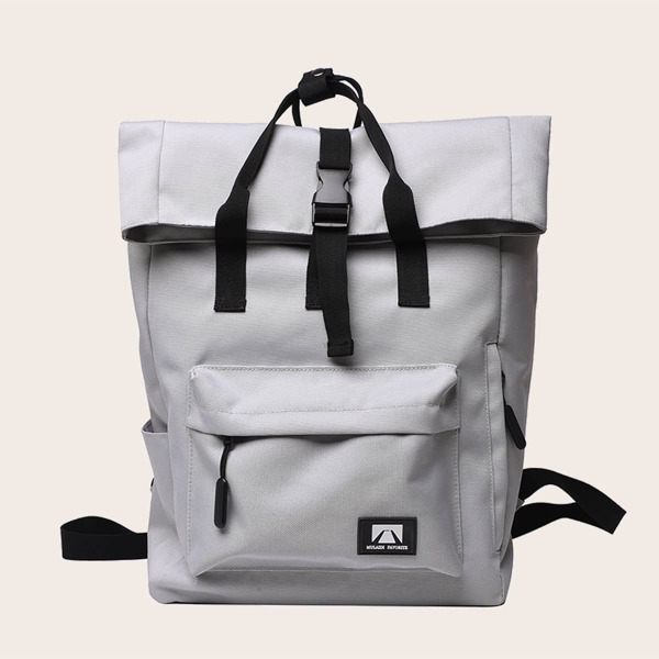 

Men Release Buckle Front Backpack, Grey