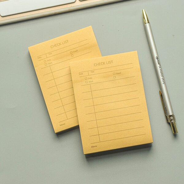 

1pc Kraft Paper Sticky Note, Khaki