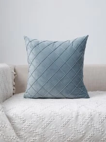 1pc Solid Color Cushion Cover Without Filler, Simple Throw Pillow Cover, Pillow Insert Not Include, For Sofa, Living Room - Blue - View 6