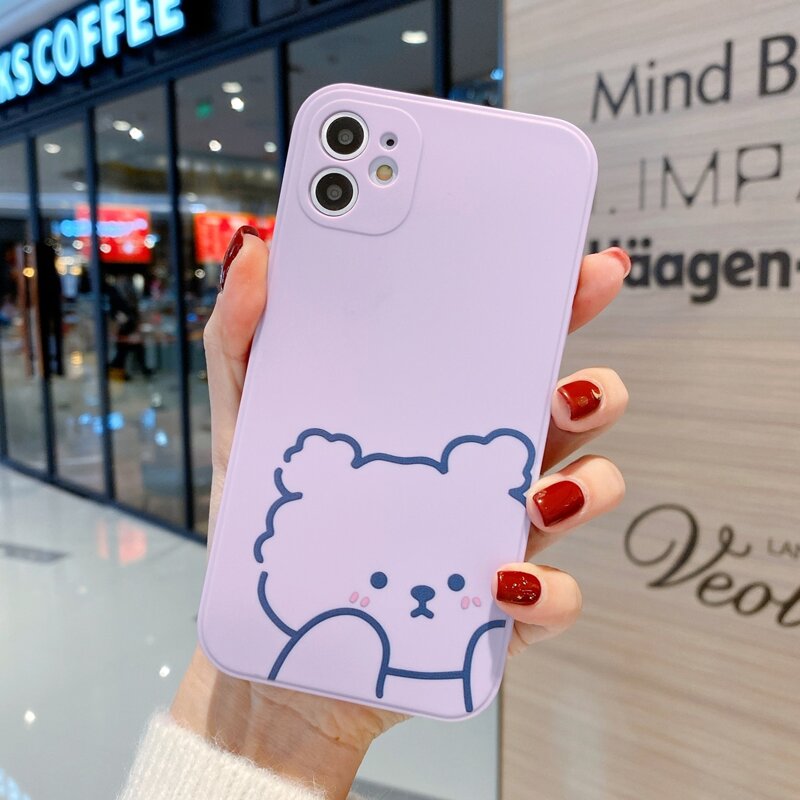

Cartoon Bear Phone Case, Purple