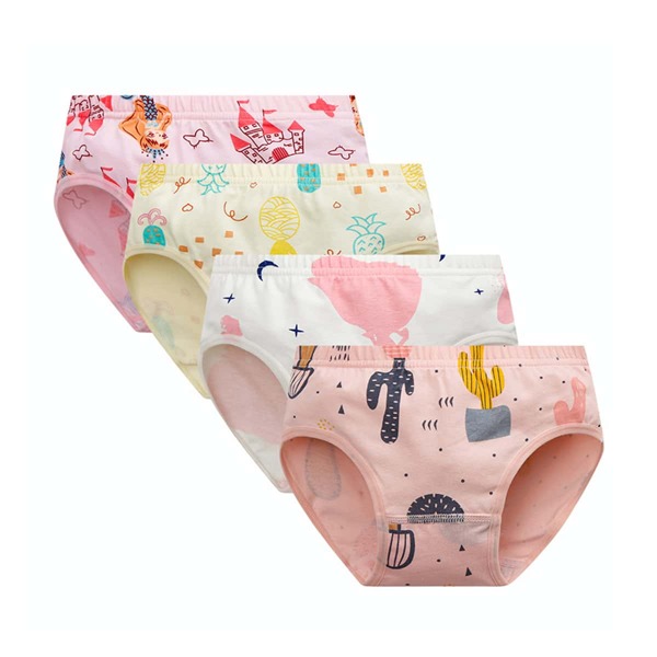 

Girls 4 Pack Cartoon Graphic Panties, Multicolor