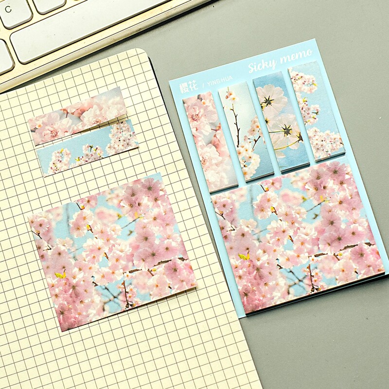 

1pc Flower Print Sticky Note, Multicolor