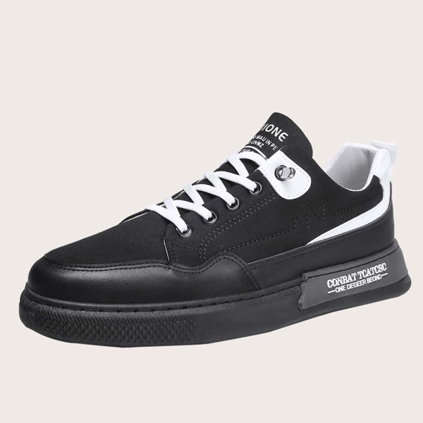 

Men Letter Graphic Lace Up Front Sneakers, Black