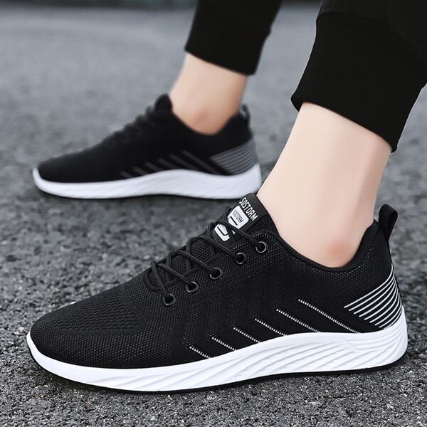 

Men Lace Up Front Running Shoes, Black