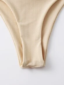 Cross Halter Underwire Bikini Set, For Summer Beach Vacation - Apricot - View 4