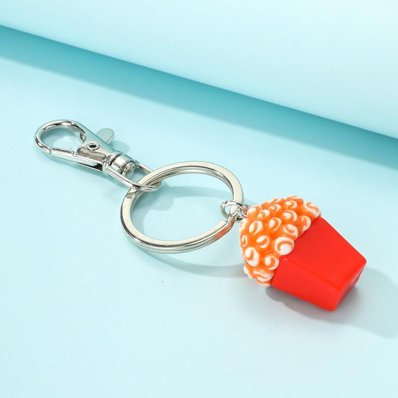 

Cartoon Charm Keychain, Silver