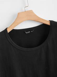 Camiseta estampado de esqueleto de manga corta - Negro - Ver 4