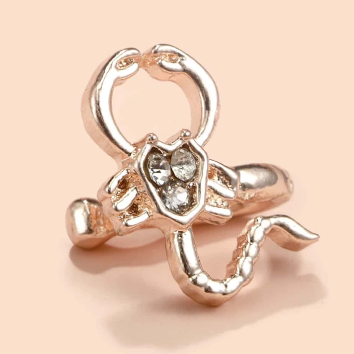 

Rhinestone Decor Scorpion Nose Ring, Gold