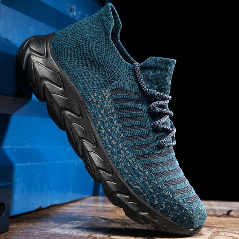 

Guys Striped Pattern Lace Up Front Running Shoes, Blue