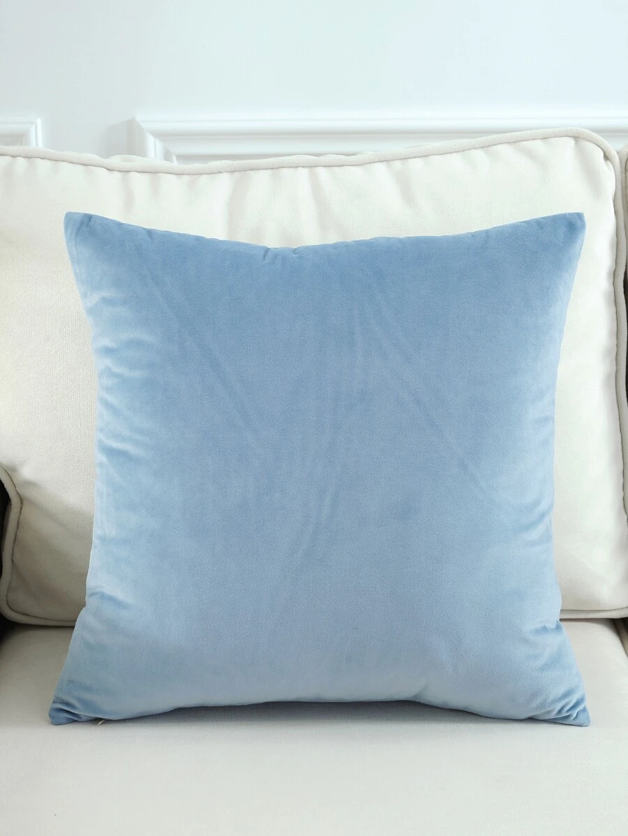 Vỏ đệm màu rắn không có chất làm đầy - Màu xanh bụi bặm - Xem 1