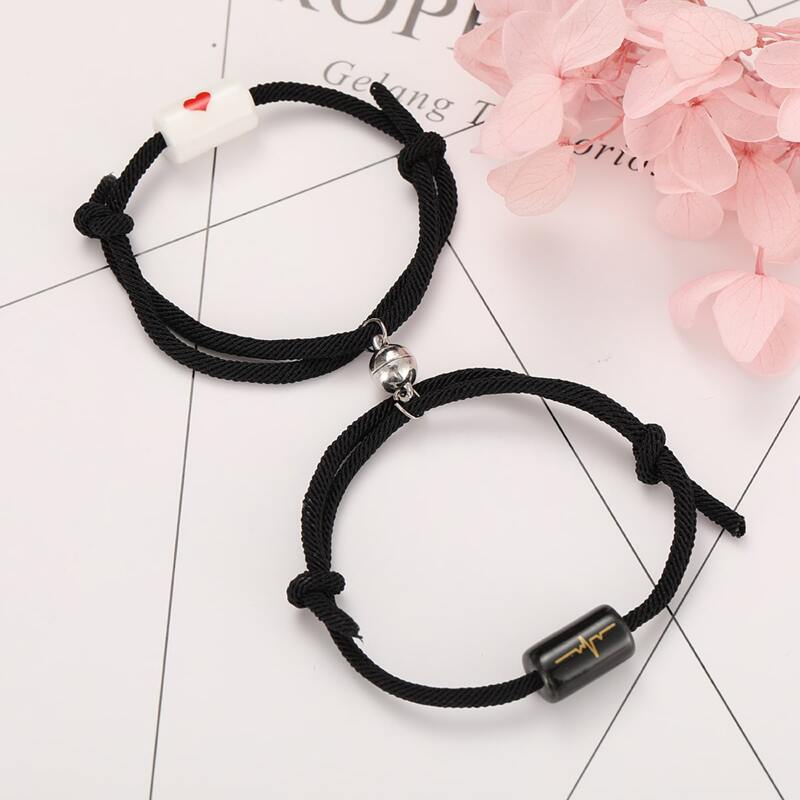 

2pcs Knot Rope Bracelet, Black