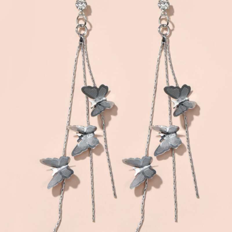 

Butterfly Decor Earrings, Silver