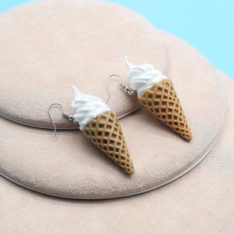 

Simulation Food Charm Earrings, Silver