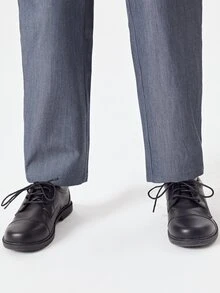 SHEIN Boys Elastic Waist School Trousers - Dark Grey - View 6