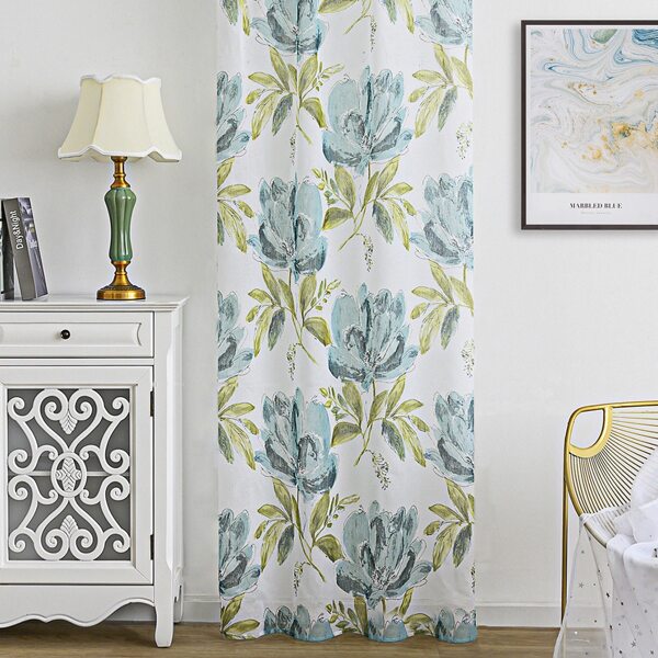 

Flower Print Single Panel Curtain, Multicolor