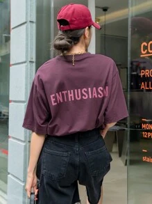 DAZY 字母圖案t卹 - 紫色 - 查看 4