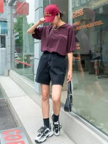 DAZY 字母圖案t卹 - 紫色 - 查看 5