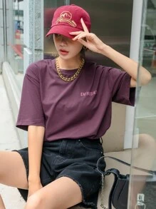 DAZY 字母圖案t卹 - 紫色 - 查看 8