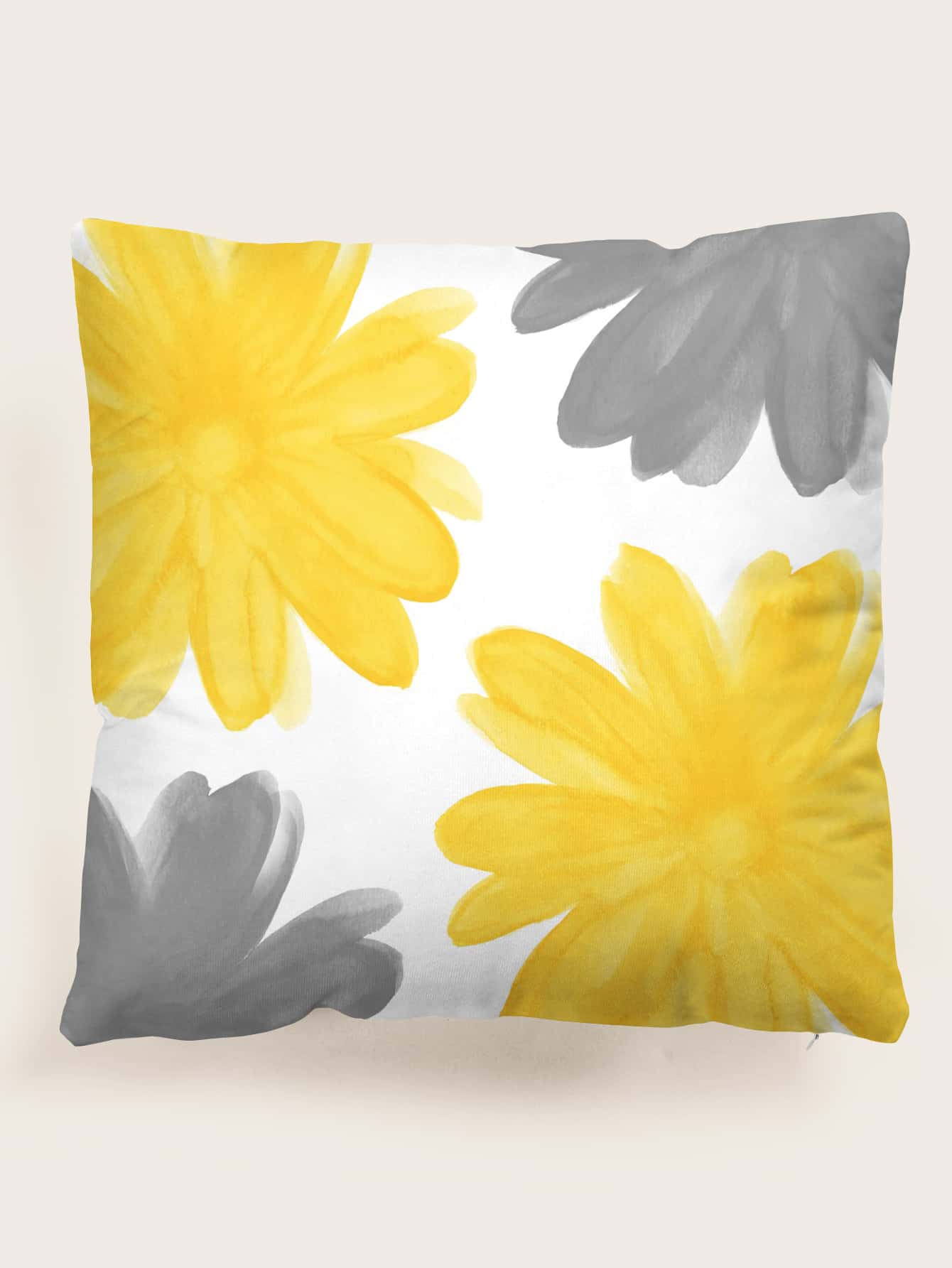 花圖案靠墊套不附帶墊芯 - 彩色 - 查看 1