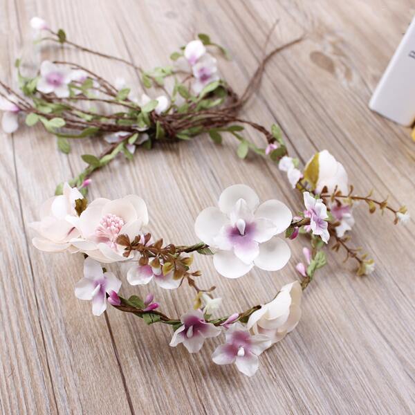 

Flower Decor Hair Band, Pink
