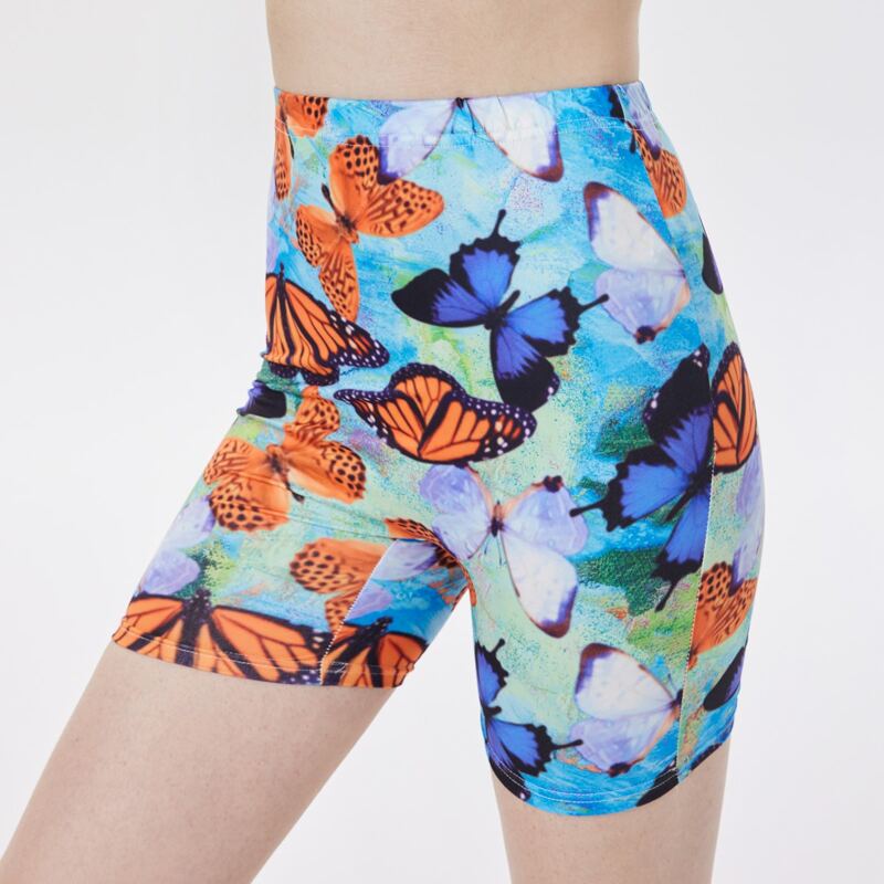 

Butterfly & Tie Dye Biker Shorts, Multicolor