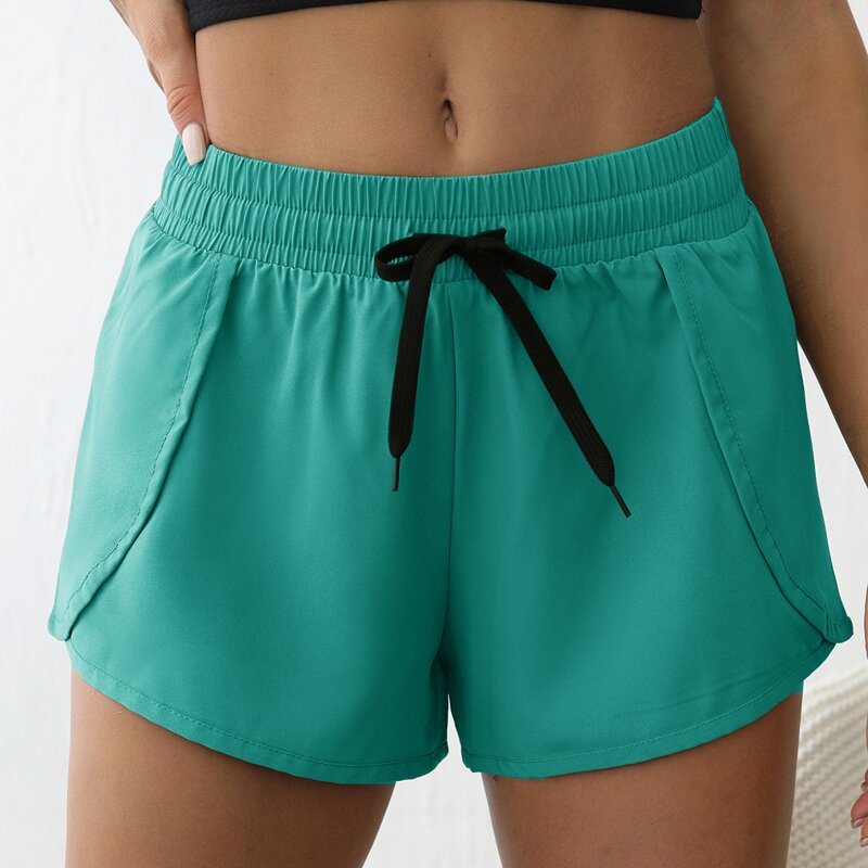 

Drawstring Waist Sports Shorts, Green