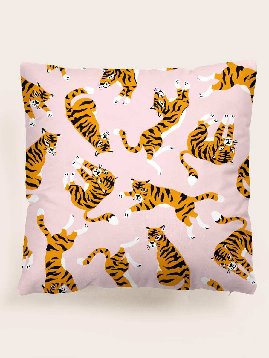 Tiger Print Cushion Cover Without Filler - Multicolor - View 1