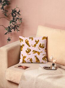 Tiger Print Cushion Cover Without Filler - Multicolor - View 4