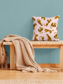 Tiger Print Cushion Cover Without Filler - Multicolor - View 7