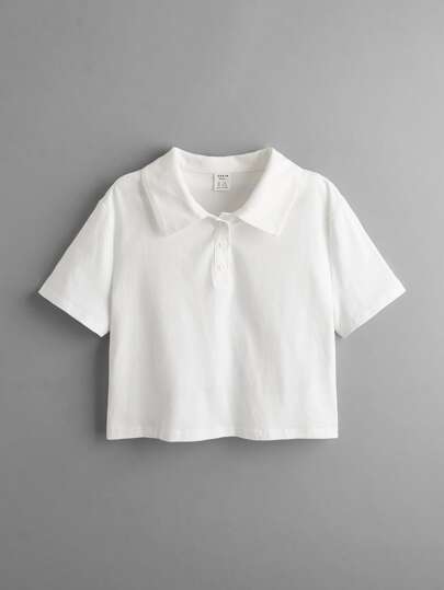 ملابس علوية للفتيات بازرارأمامية الصاف كاجوال