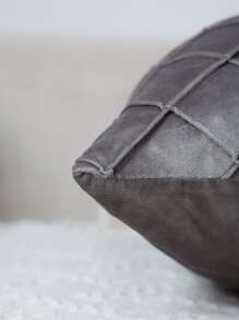 1pc Solid Color Cushion Cover Without Filler - Grey - View 4