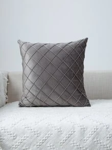 1pc Solid Color Cushion Cover Without Filler - Grey - View 5