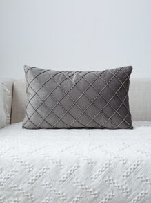 1pc Solid Color Cushion Cover Without Filler - Grey - View 6