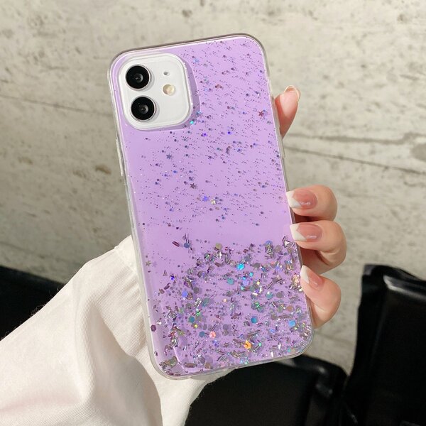

Sequin Decor Phone Case, Clear