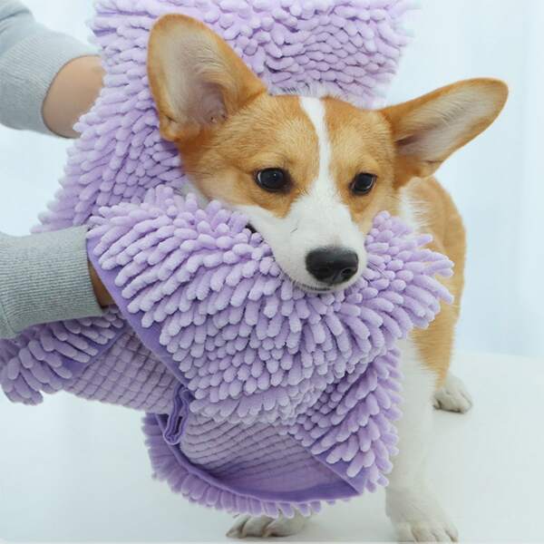 

1pc Random Pet Chenille Towel, Multicolor