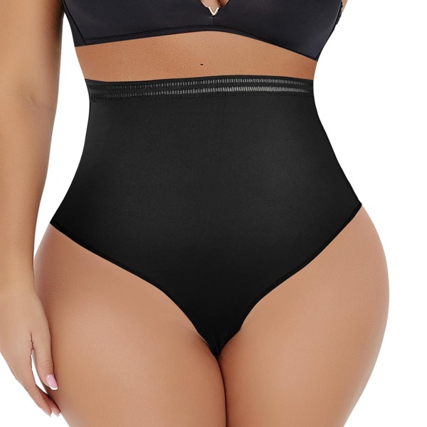 

Plus High Waisted Shapewear Panty, Black