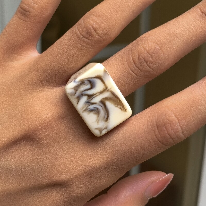 

1pc Minimalist Ring, Beige