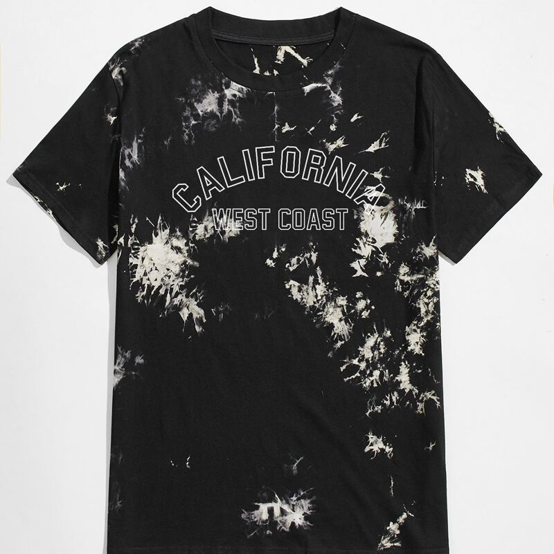 

Guys Letter Graphic Tie Dye Tee, Black
