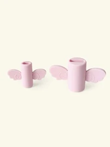 2pcs Cute Wing Design Data Cable Protector - Pink - View 4