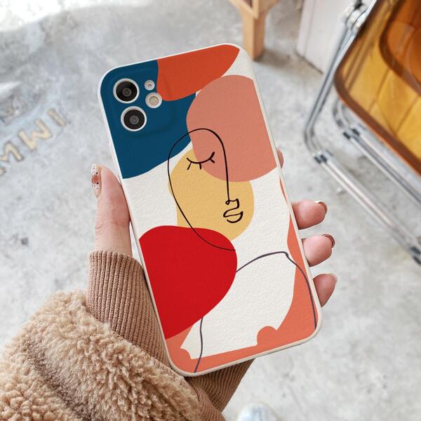 

Abstract Face Print Phone Case, Multicolor