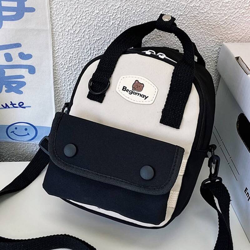 

Cartoon Graphic Backpack, Black and white