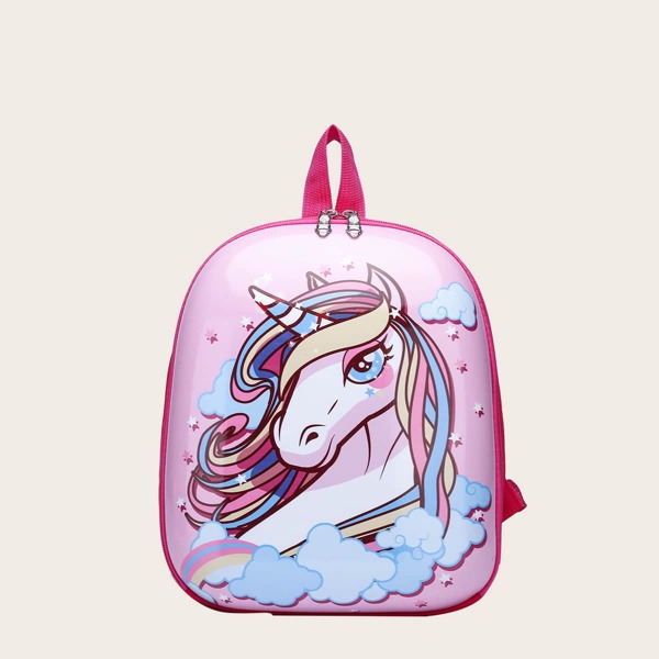 

Girls Cartoon Graphic Backpack, Hot pink
