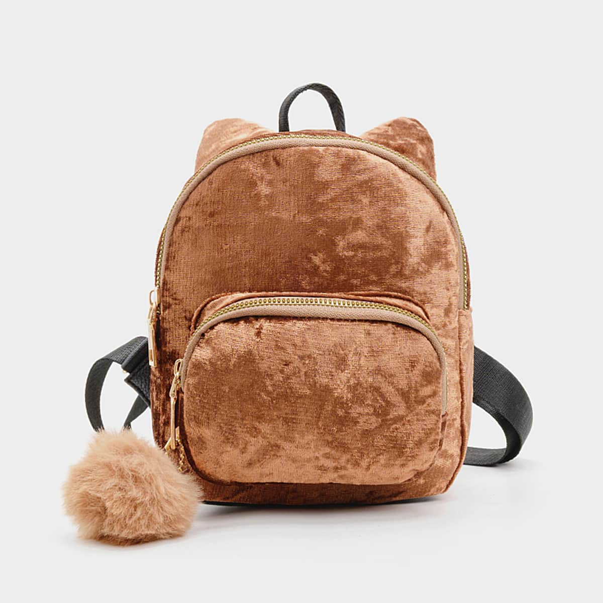 

Zip Front Backpack, Brown