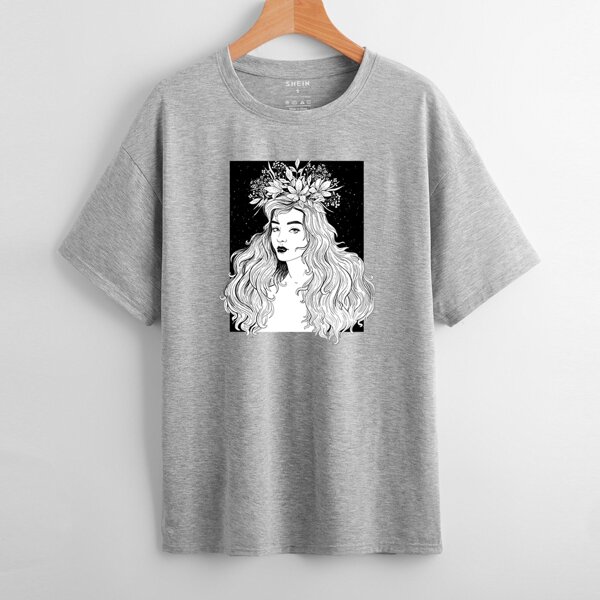 

Figure Graphic Drop Shoulder Tee, Grey