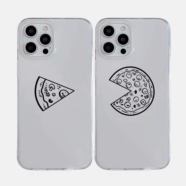 

2pcs Graphic Phone Case, Clear