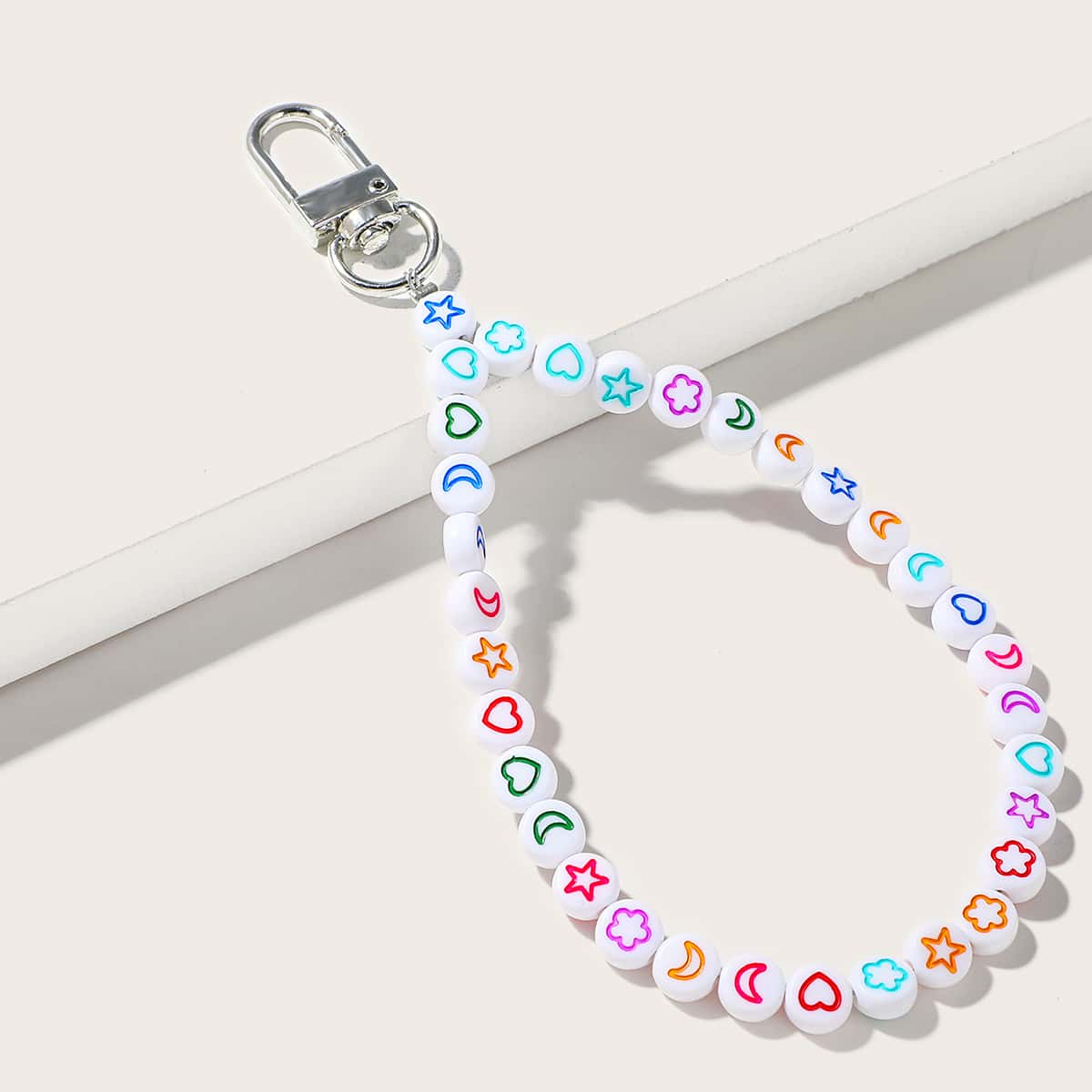 

Colorblock Beaded Bag Charm, Multicolor