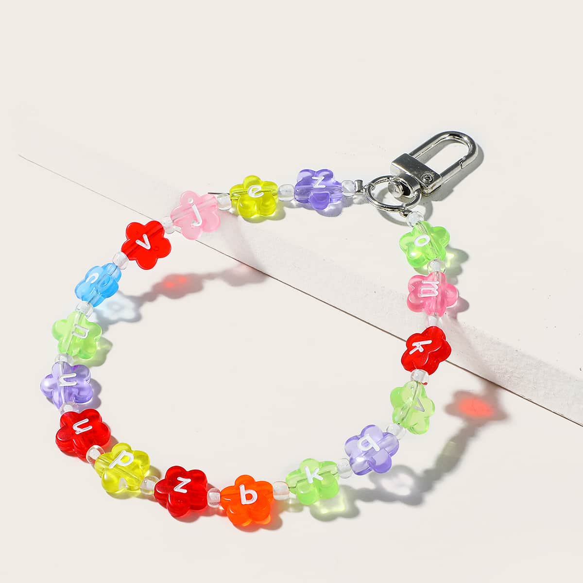 

Floral Shaped Beaded Bag Charm, Multicolor