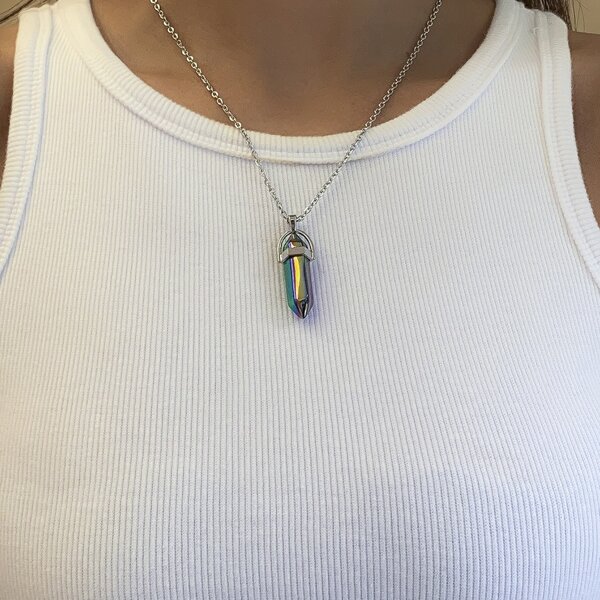 

Geometric Shaped Charm Necklace, Multicolor
