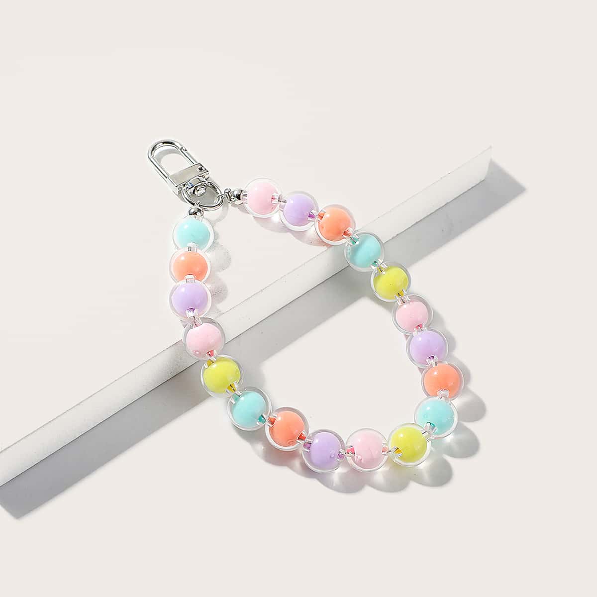 

Colorblock Beaded Bag Charm, Multicolor