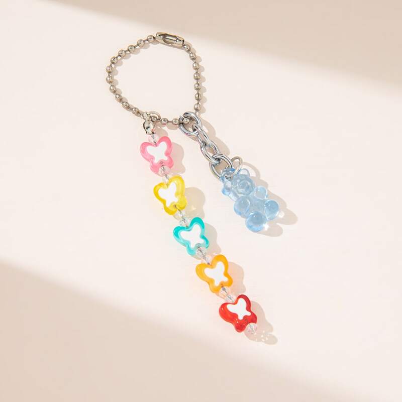 

Butterfly & Bear Bag Charm, Multicolor
